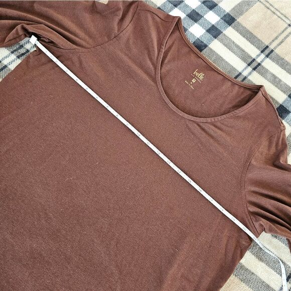 Belle Kim Gravel Classic Brown Long Sleeve Women's Top - Picture 7 of 8
